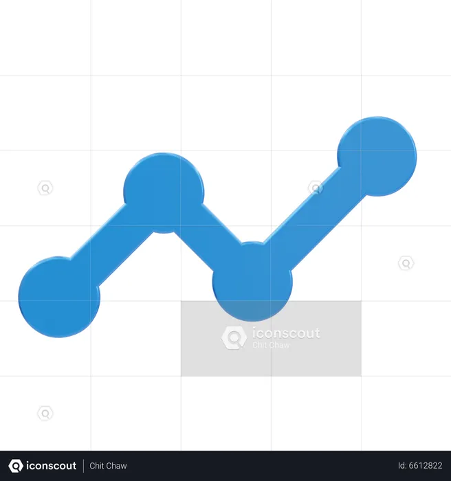 Gráfico de linha  3D Icon