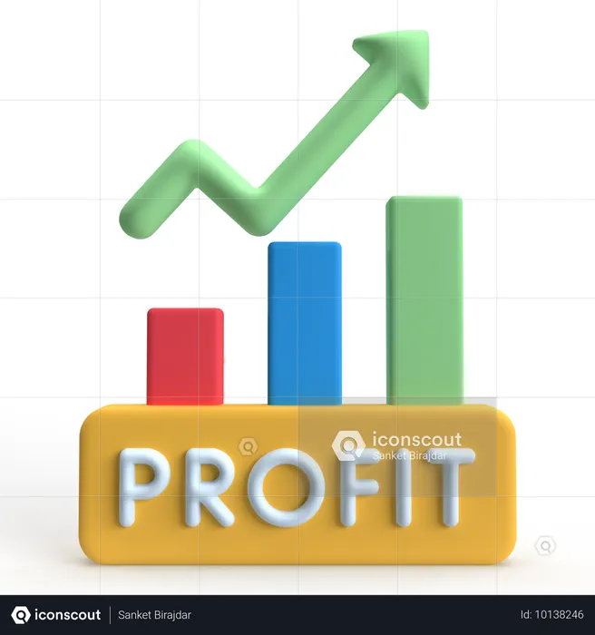 Gráfico de lucro  3D Icon