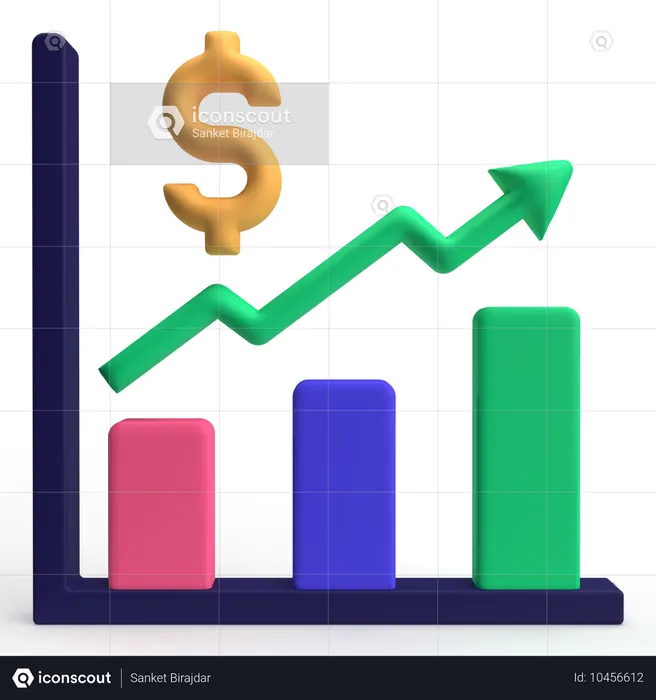 Gráfico de lucro  3D Icon