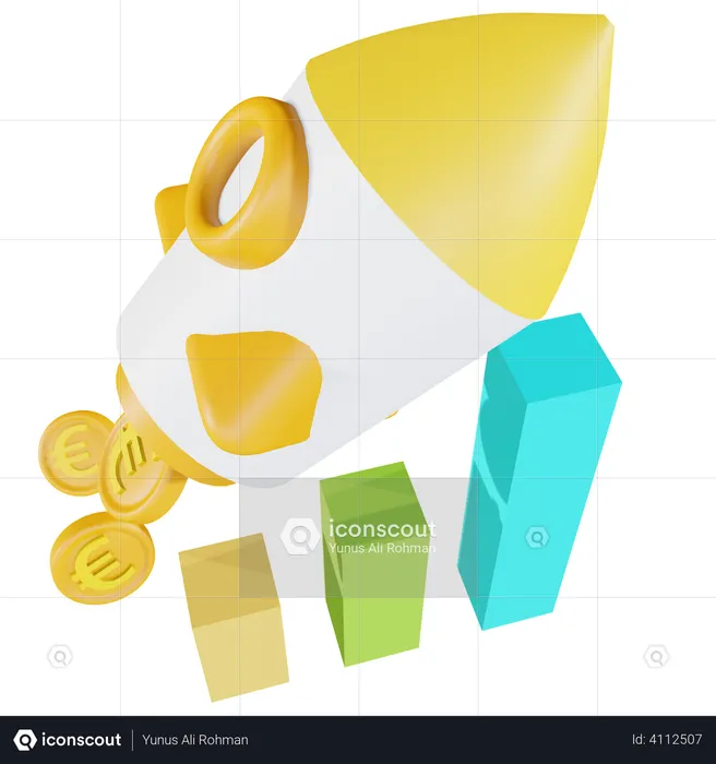 Gráfico de lucro inicial  3D Illustration