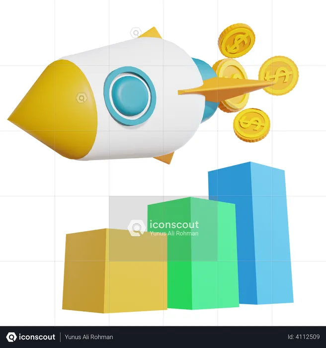 Gráfico de lucro inicial  3D Illustration