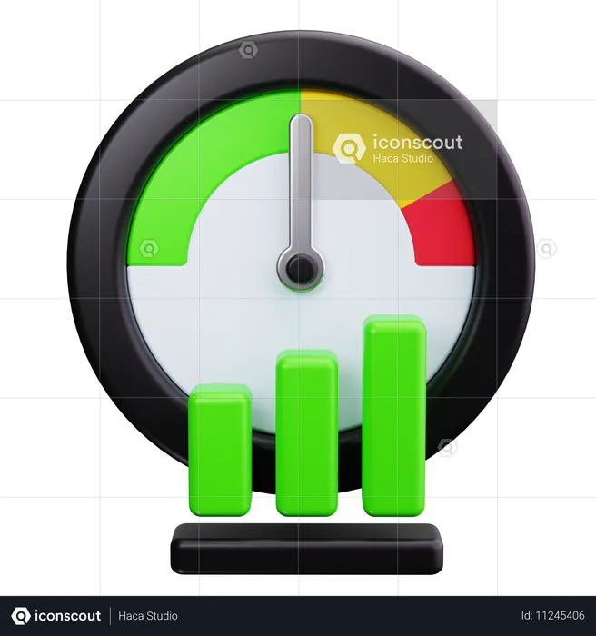 Gráfico de medidor  3D Icon