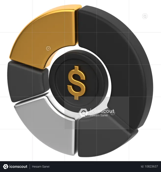 Gráfico de monedas  3D Icon