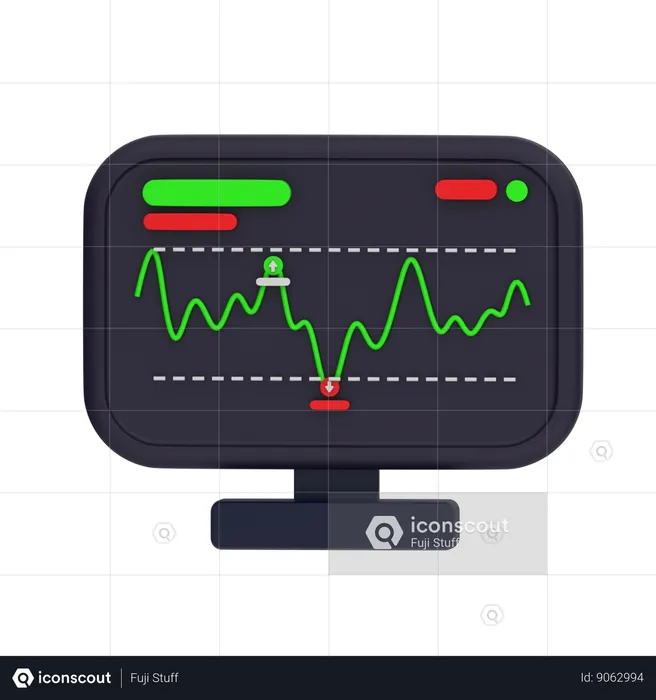 Gráfico de negociação  3D Icon