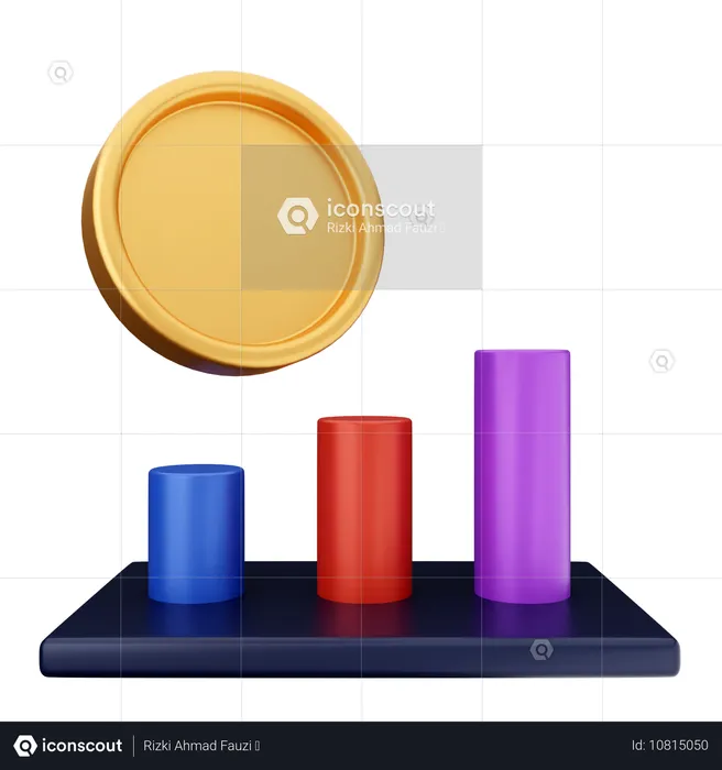 Gráfico de negociação  3D Icon