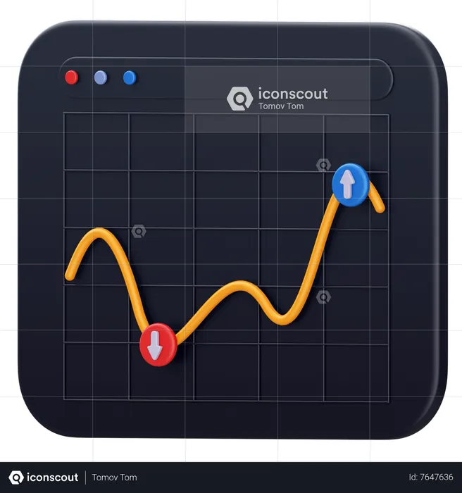 Gráfico de negociação  3D Icon