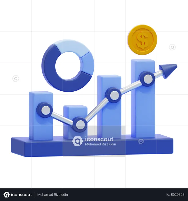 Gráfico de negócios  3D Icon