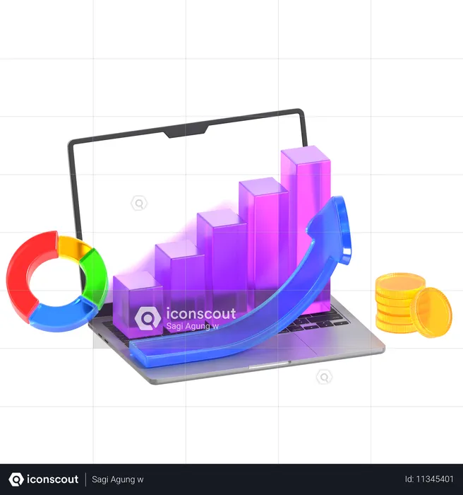 Gráfico de negocios  3D Illustration