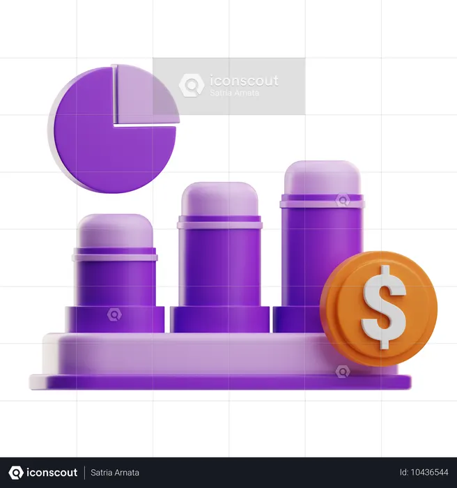 Gráfico de negócios  3D Icon