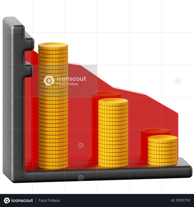 Gráfico de perdas  3D Icon