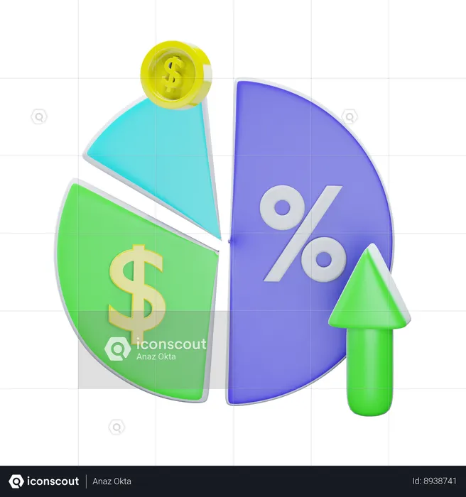 Gráfico de negócios  3D Icon