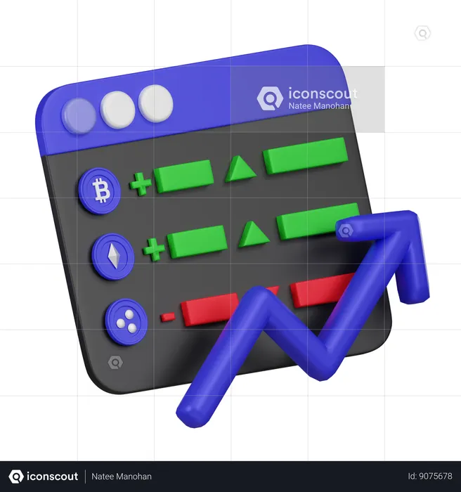 Gráfico de precios de criptomonedas  3D Icon