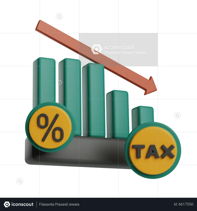 Gráfico de prejuízo fiscal  3D Icon