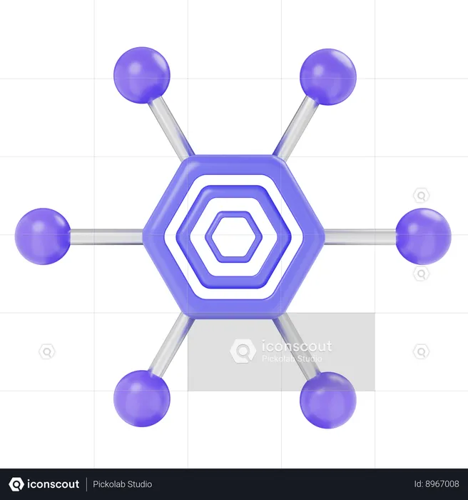 \gráfico de rede  3D Icon