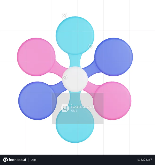 Gráfico de rede  3D Illustration