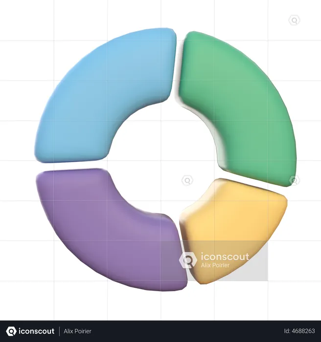 Gráfico de rosca  3D Icon