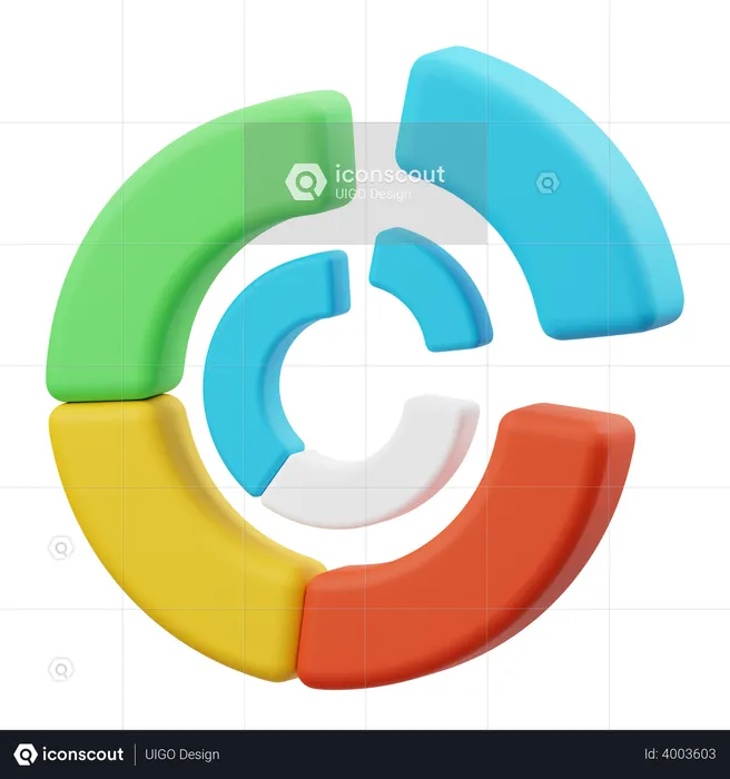 Gráfico de anillos  3D Illustration