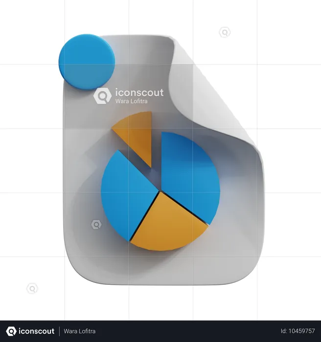 Documento de arquivo de gráfico de pizza  3D Icon