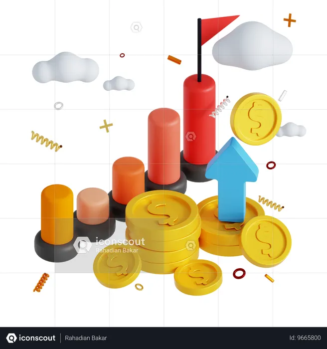 Gráfico de transações  3D Icon