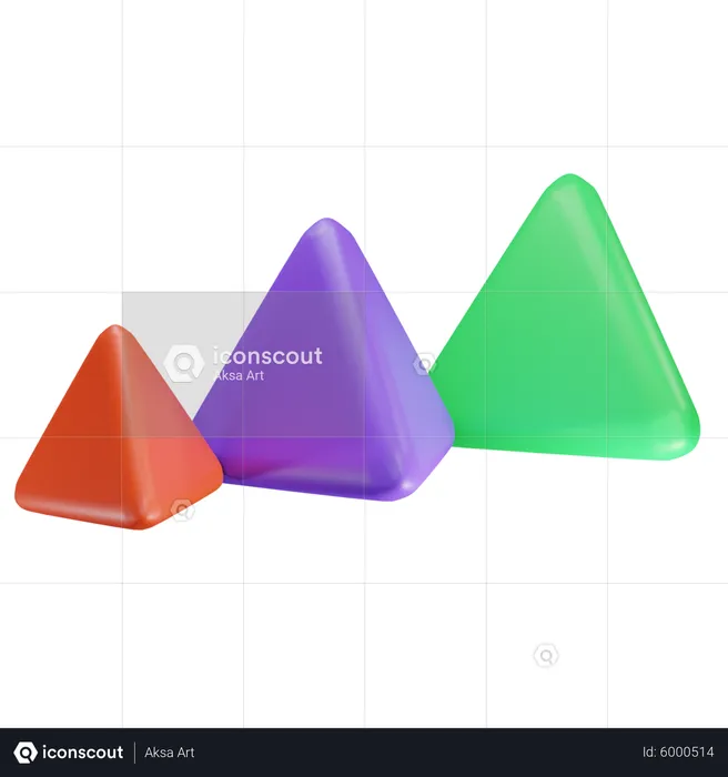 Gráfico de triângulo  3D Icon