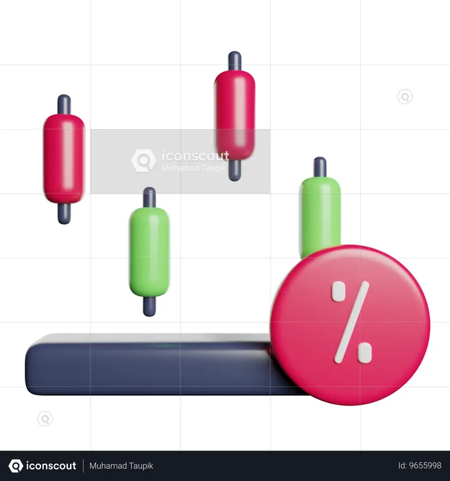 Gráfico de velas  3D Icon