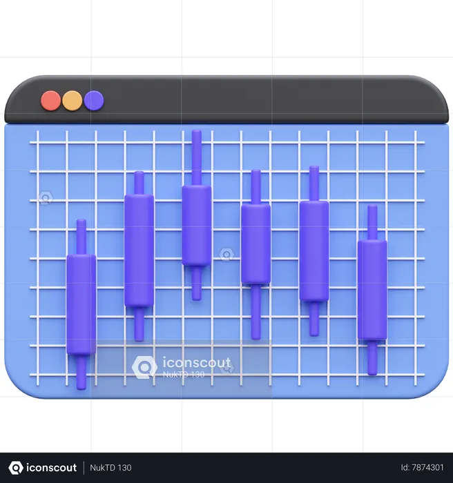 Gráfico de velas  3D Icon