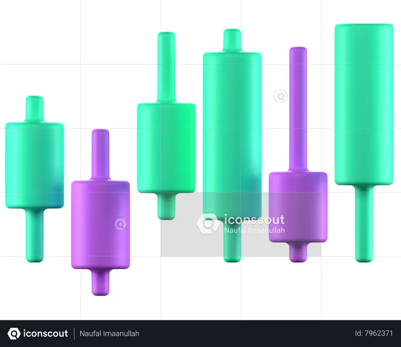 Gráfico de velas  3D Icon