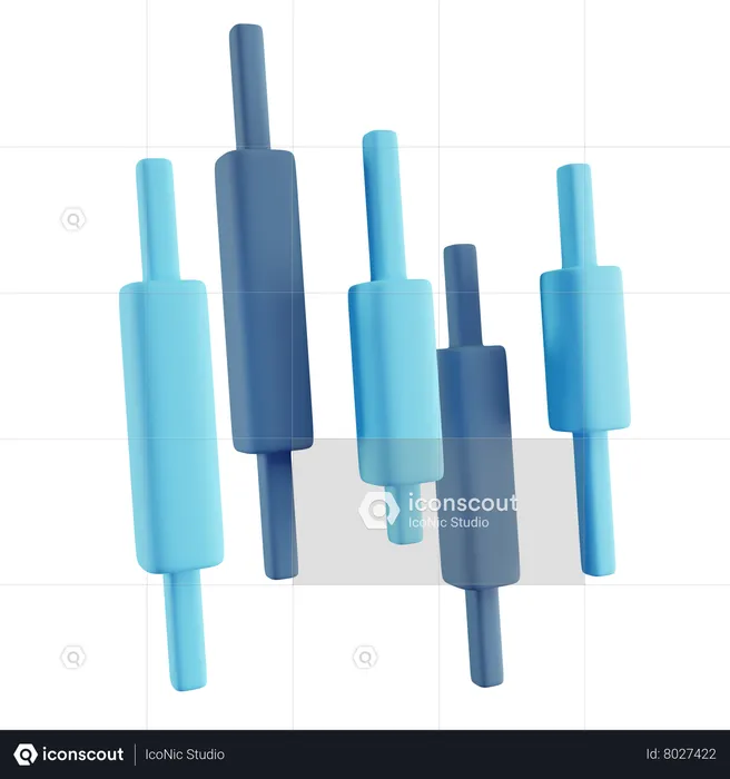 Gráfico de velas  3D Icon