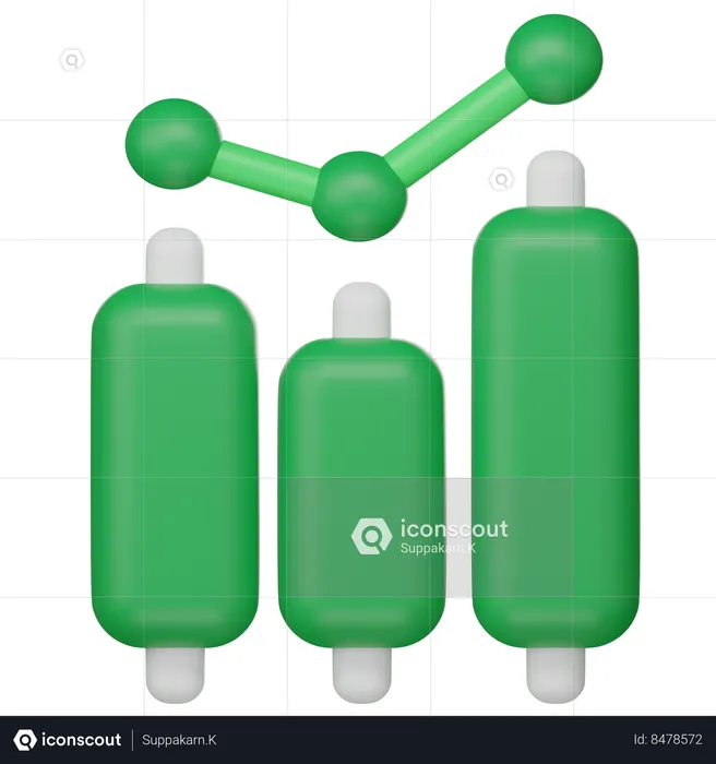 Gráfico del mercado de valores  3D Icon