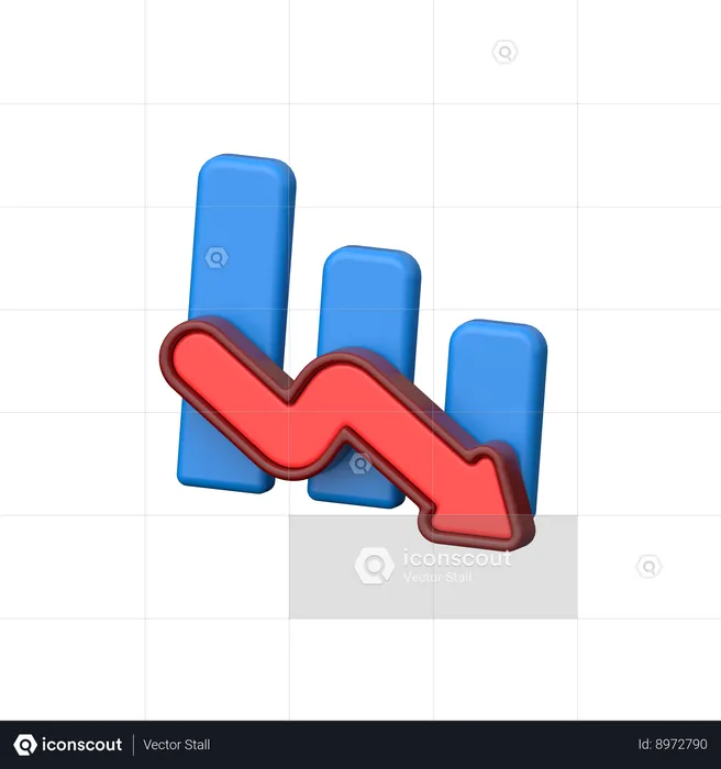 Gráfico para baixo  3D Icon