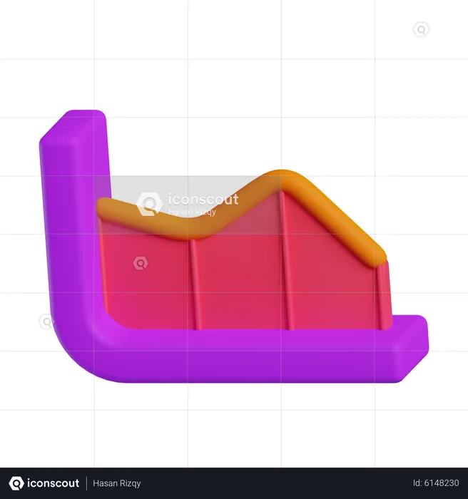 Gráfico para baixo  3D Icon