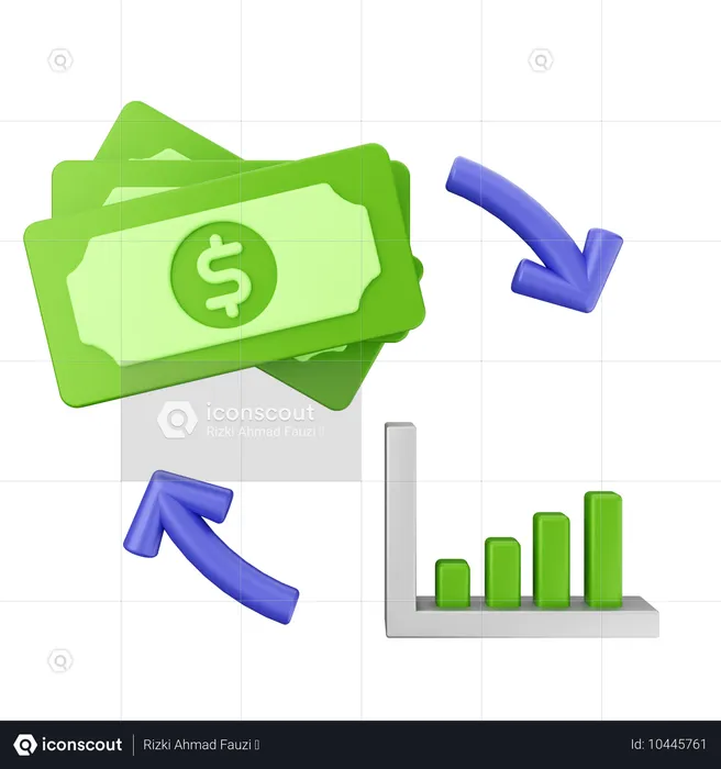 Gráfico de dinheiro  3D Icon