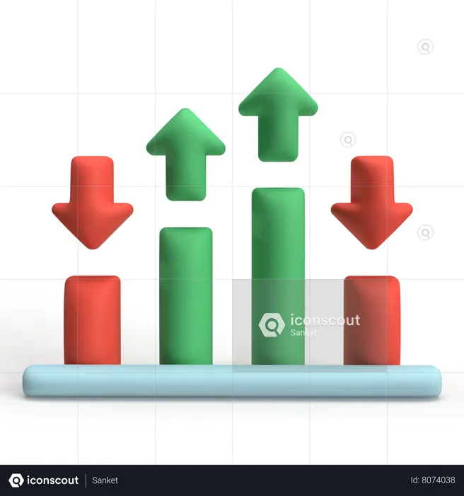 Gráfico do mercado de ações  3D Icon