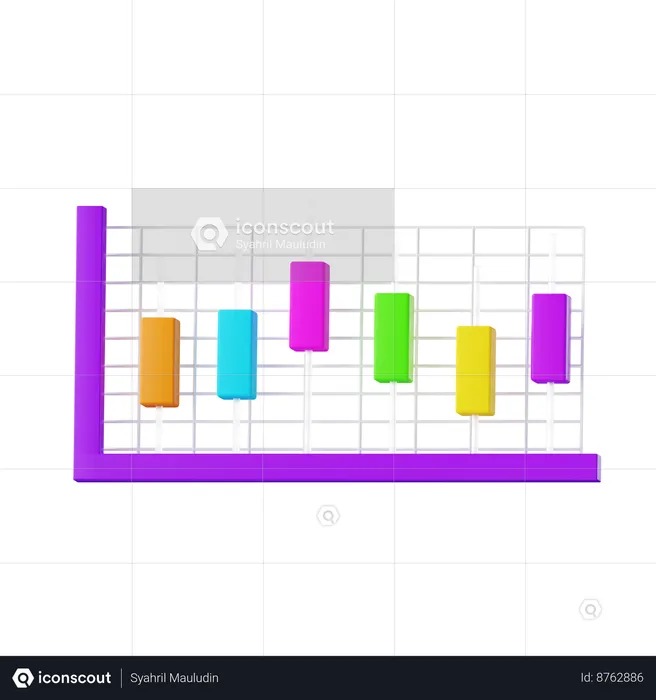 Gráfico empilhado  3D Icon