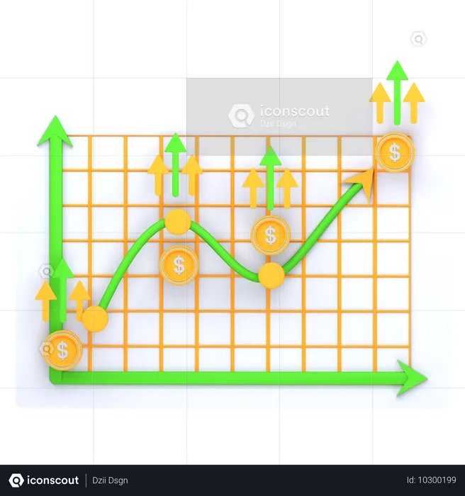 Gráfico creciente  3D Icon