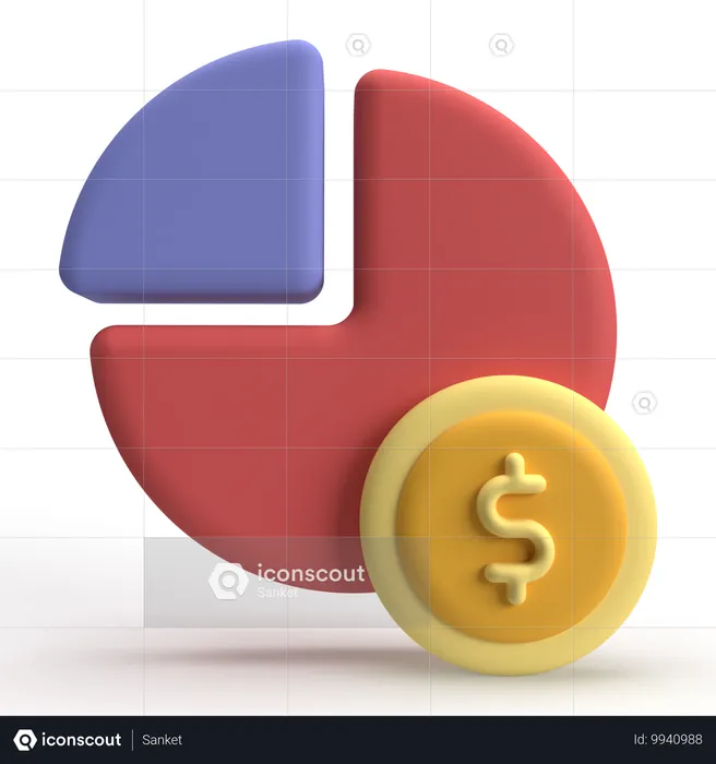 Gráfico circular financiero  3D Icon