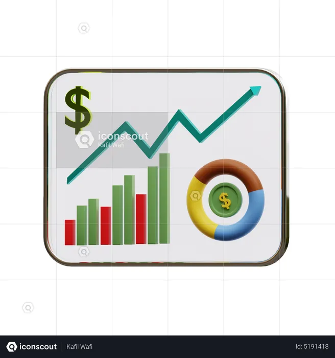 Cuadro financiero  3D Icon