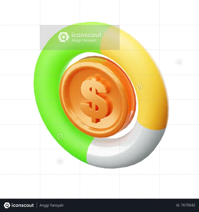 Cuadro financiero  3D Icon