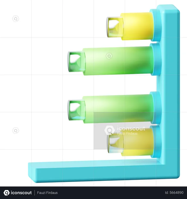 Gráfico horizontal  3D Icon