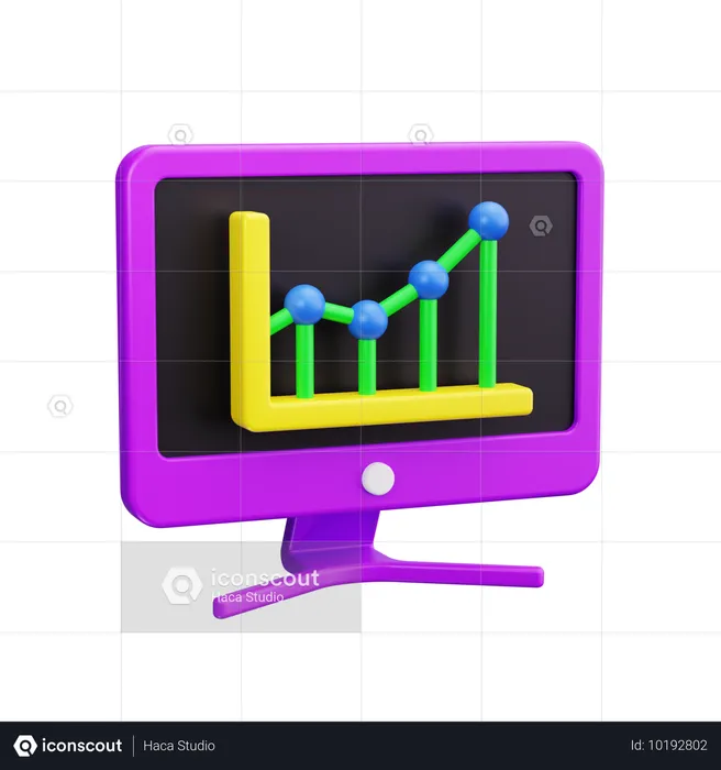 Gráfico en línea  3D Icon