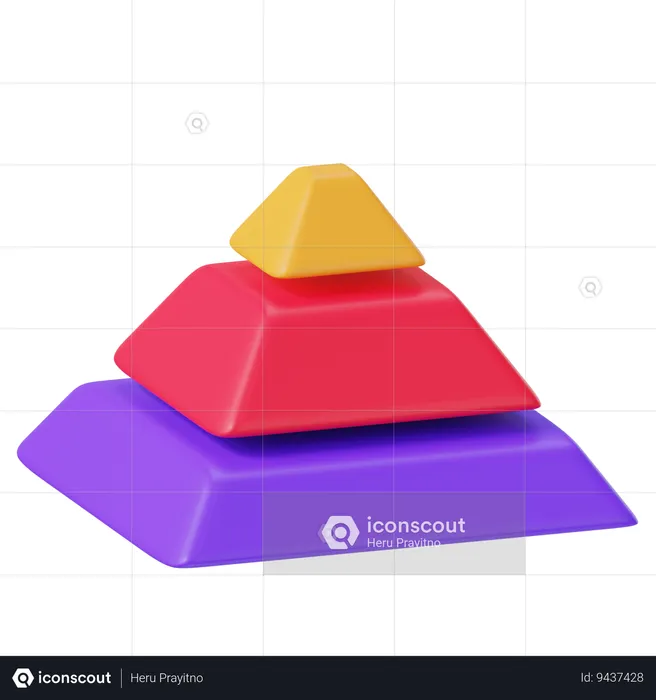 Diagrama piramidal  3D Icon