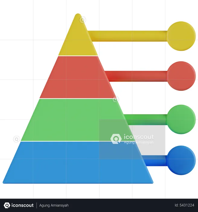 Diagrama piramidal  3D Icon