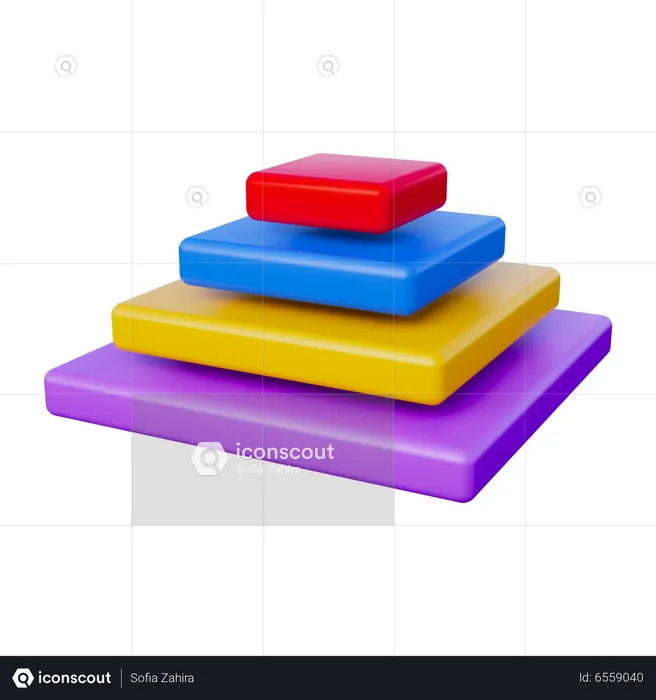 Gráfico de pirâmide  3D Icon