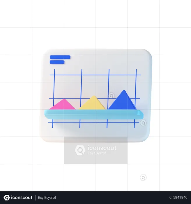 Gráfico triangular  3D Icon
