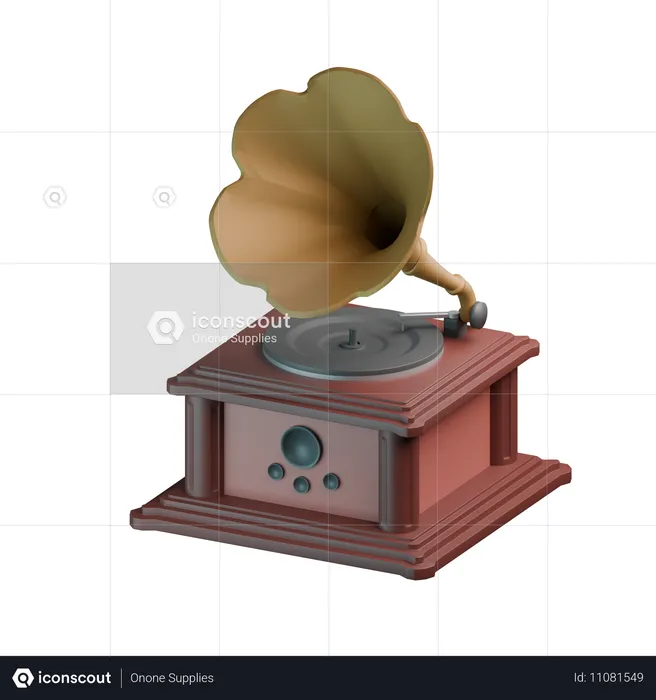 Grammophon  3D Icon