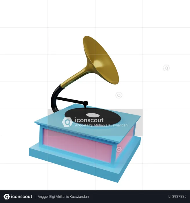 Gramophone  3D Illustration