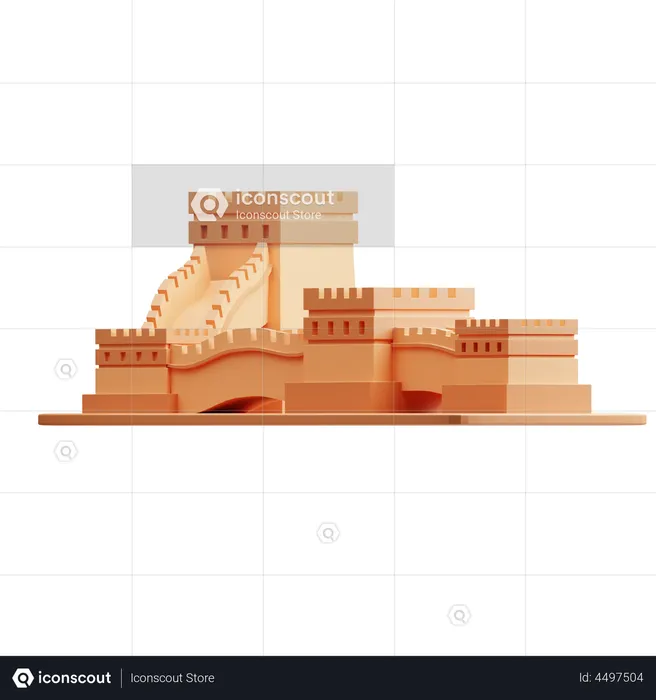 La Gran Muralla China  3D Illustration