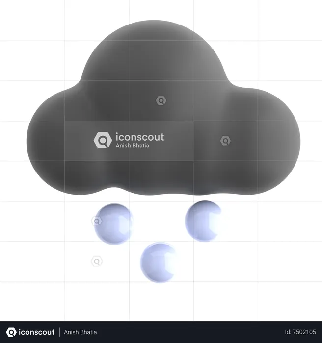 Tempo de granizo  3D Icon