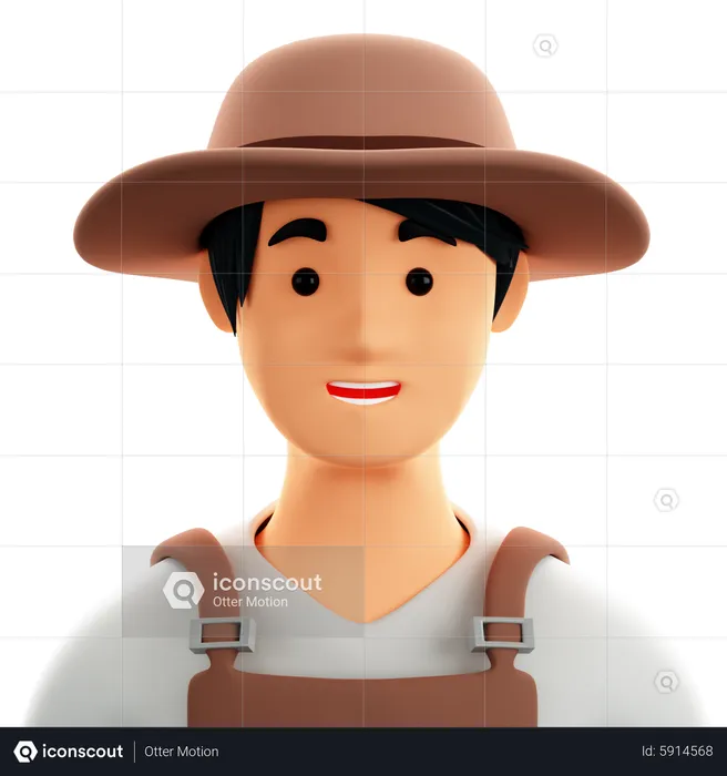 Hombre granjero  3D Icon