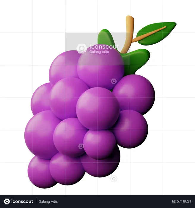 Grape  3D Icon